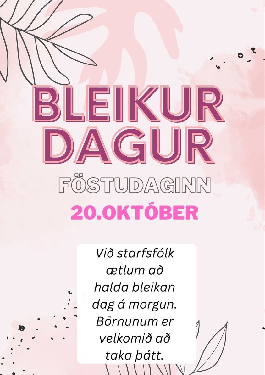 Bleikur dagur föstudaginn 20. október