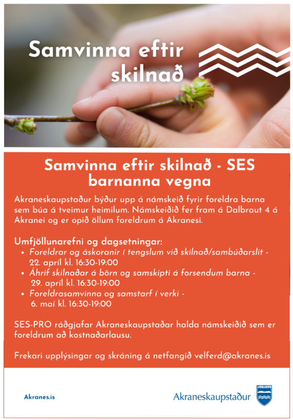 Námskeið fyrir foreldra barna sem búa á tveimur heimilum.