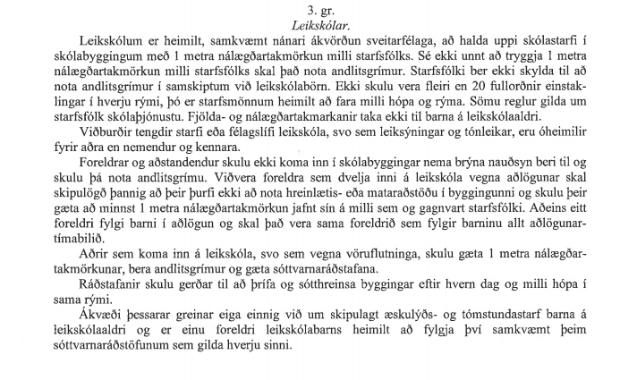 Nýjar sóttvarnarreglur frá og með 15. apríl