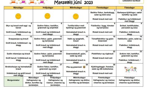 Matseðill í júní
