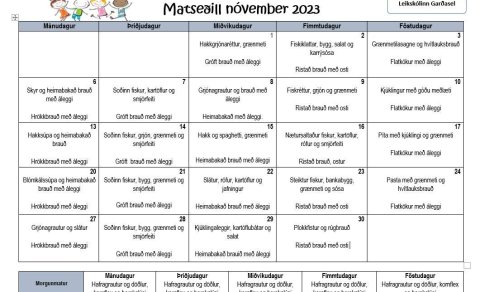 Matseðill í nóvember