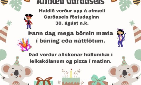 Afmæli leikskólans föstudaginn 30. ágúst 2024