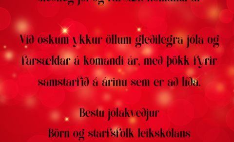 Jólakveðja frá börnum og starfsfólki í Garðaseli.