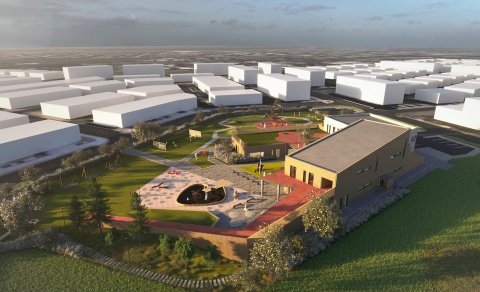 Útveggir nýja leikskólans byrja að rísa á föstudaginn